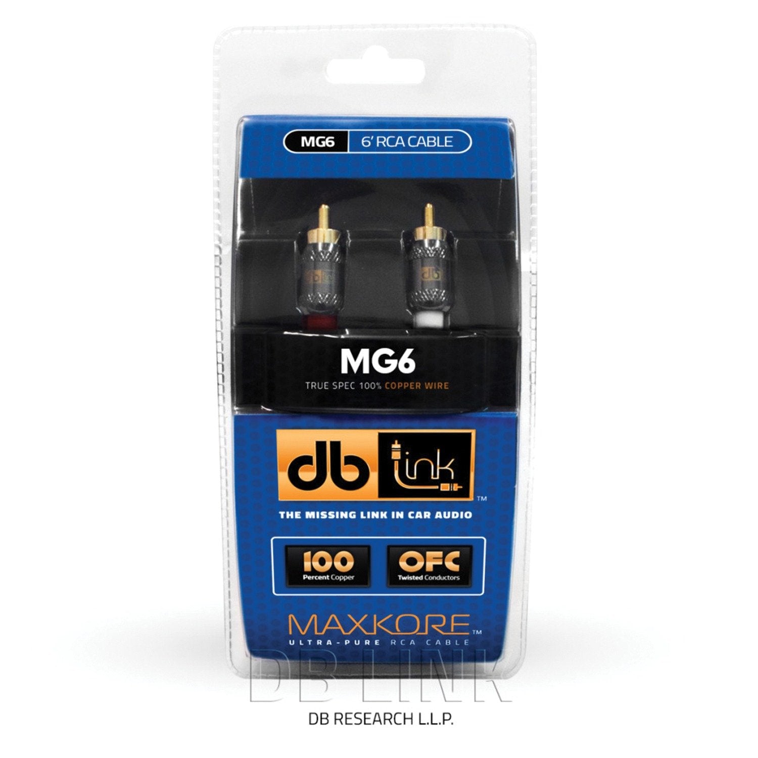 Cable RCA Blindaje Cuádruple DB Link MG6 6 pies 1.82 metros 100% Cobre Maxkore Series