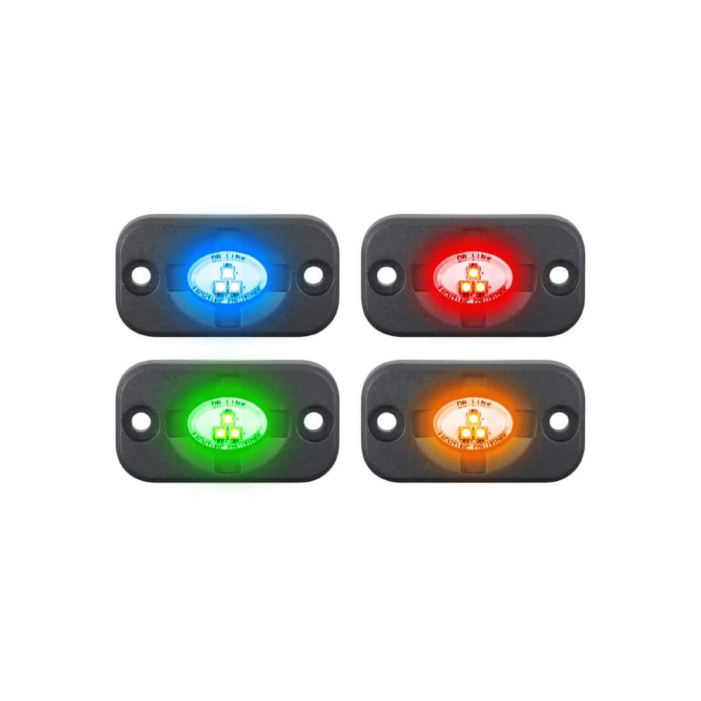 Kit de 4 Faros LED DB Link Lighting Solutions DBSMRGB-4 RGB LED 6 Watts 10-30 Volts