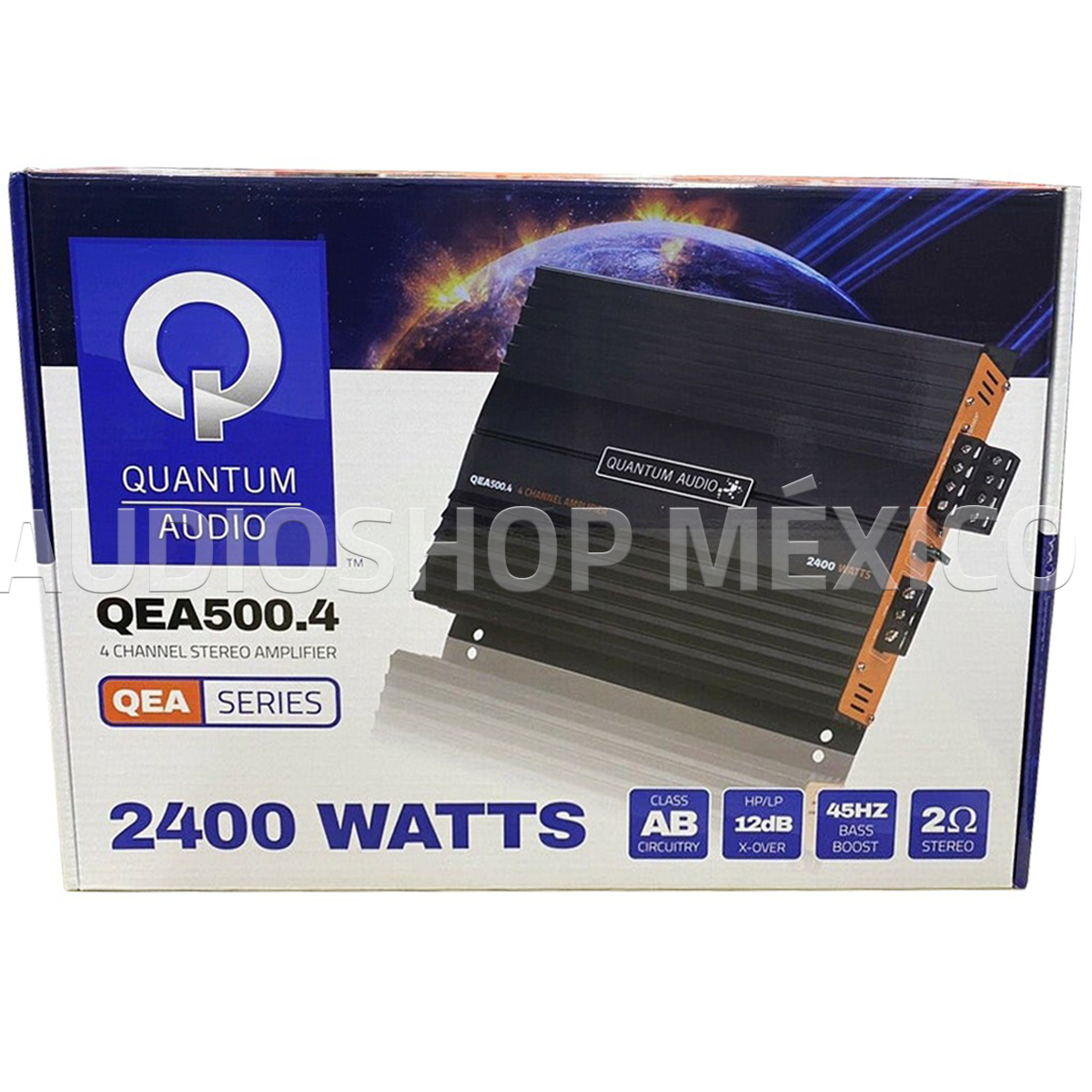 Amplificador Full Range 4 Canales Quantum QEA500.4 2400 Watts Clase AB 2 Ohms