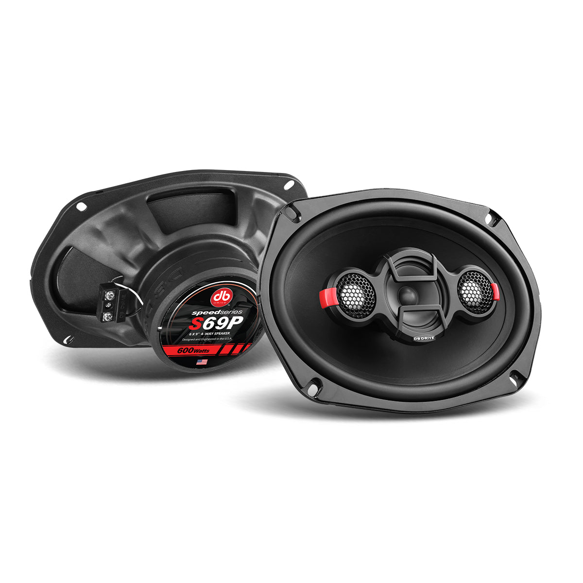 Bocinas Coaxiales DB Drive S69P 600 Watts 6x9 Pulgadas 4 Vías 250 Watts RMS SPL Speed Series