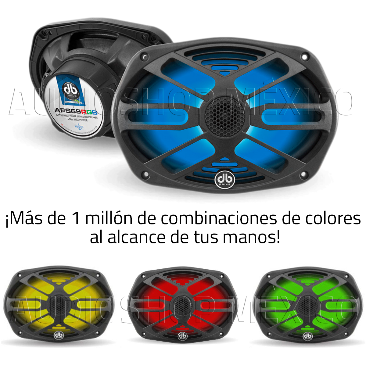 Bocinas Marinas RGB DB Drive APS69RGB 400 Watts 6x9 Pulgadas 4 Ohms 2 Vías Amphibious Series