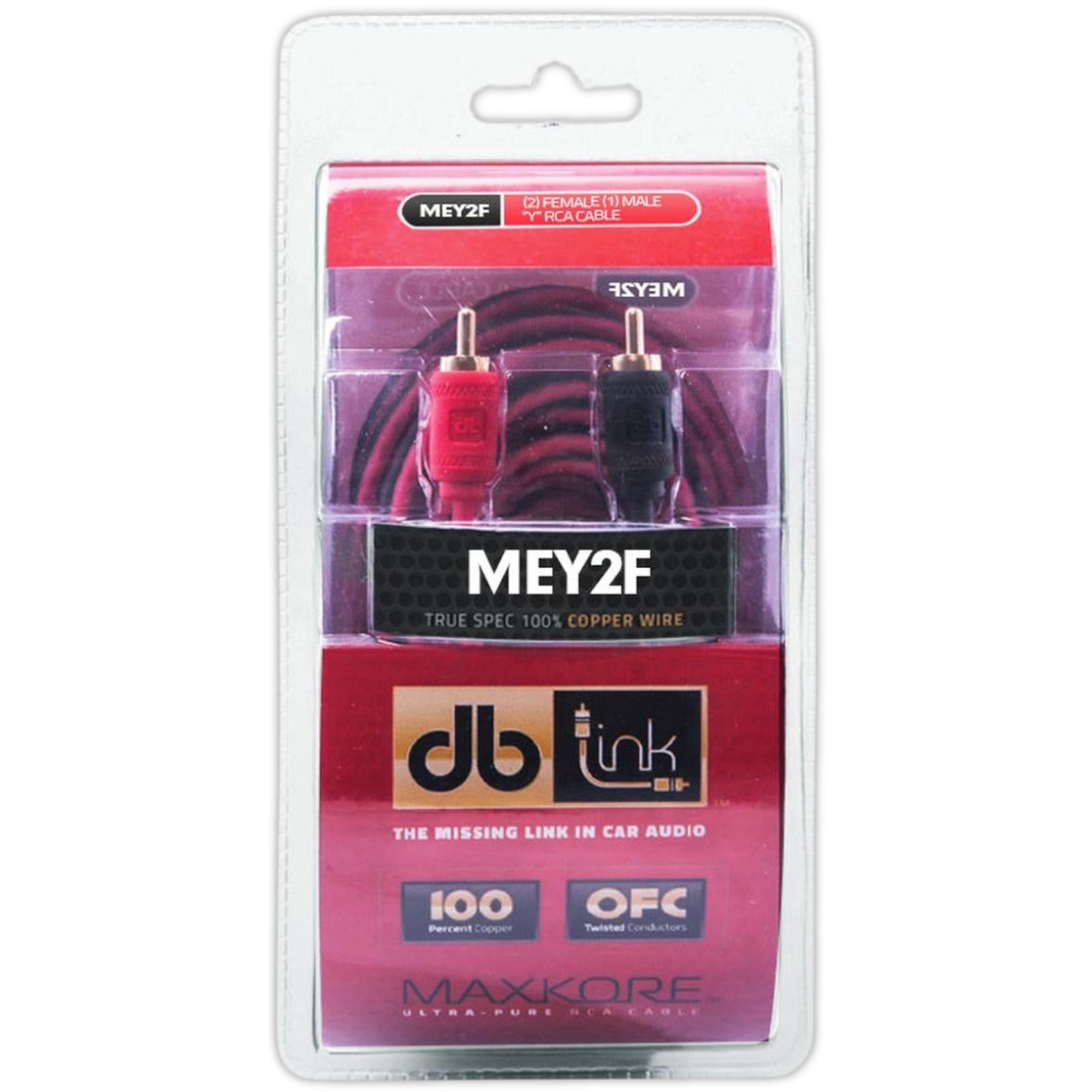 Cable RCA Triple Blindaje DB Link MEY2F Fusible Eléctrico 2 Hembra 1 Macho 100% Cobre Libre de Oxígeno Maxkore Series