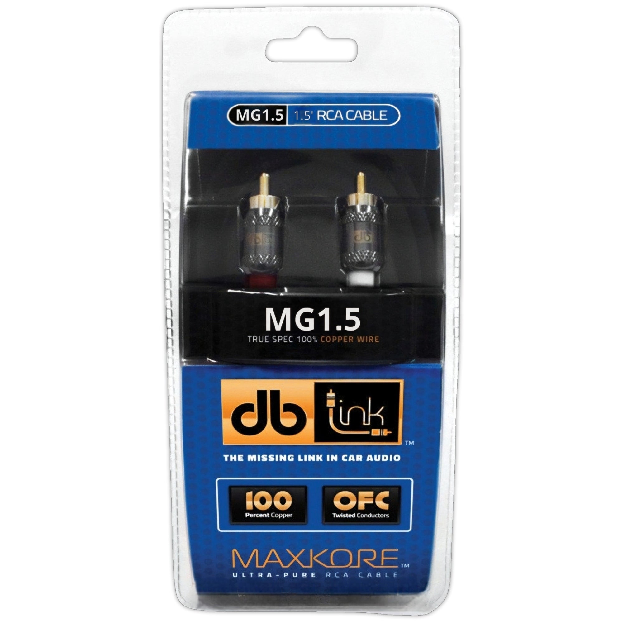 Cable RCA Blindaje Cuádruple DB Link MG1.5 1.5 pies 45.72 cm 100% Cobre Maxkore Series