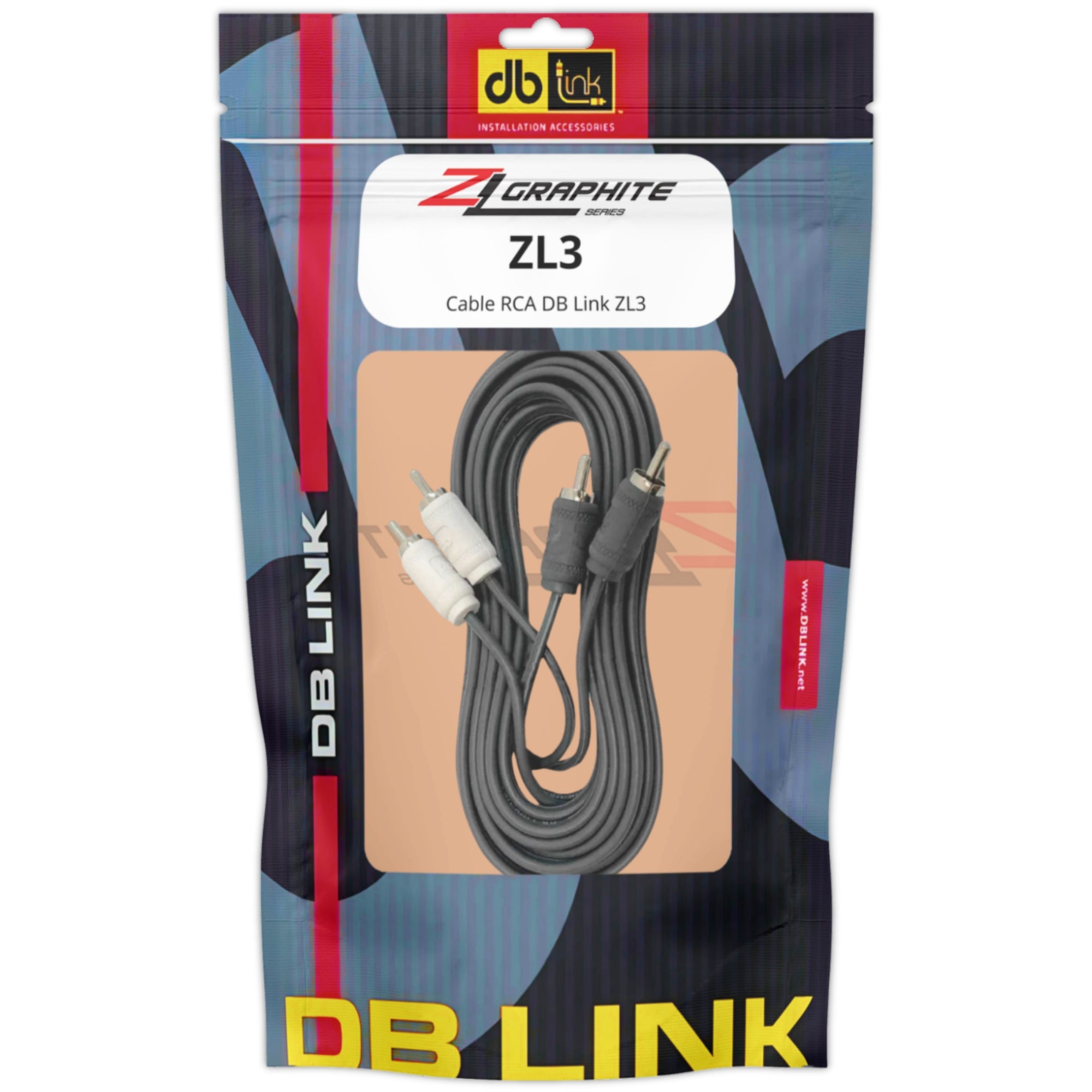 Cable RCA DB Link ZL3 3 pies 91.44 cm Blindado Libre de oxígeno ZL Graphite Series