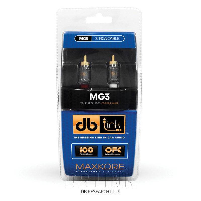 Cable RCA Blindaje Cuádruple DB Link MG3 3 pies 91.44 cm 100% Cobre Maxkore Series