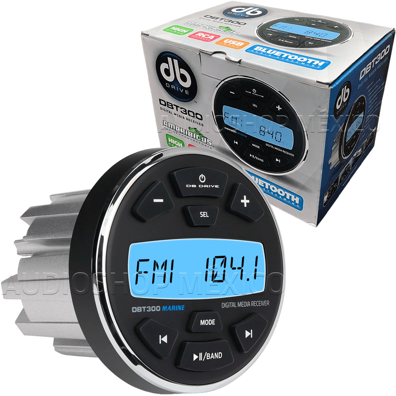 Estereo Digital Marino Doble Din DB Drive DBT300 Bt Aux Fm Lancha Todoterreno Amphibious Series