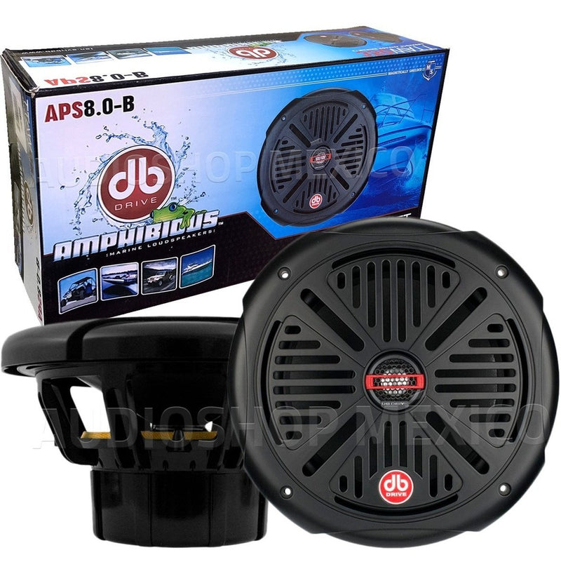 Bocinas Coaxiales Marinas DB Drive APS8.0-B 350 Watts 8 Pulgadas 4 Ohms Color Negro Lanchas Botes