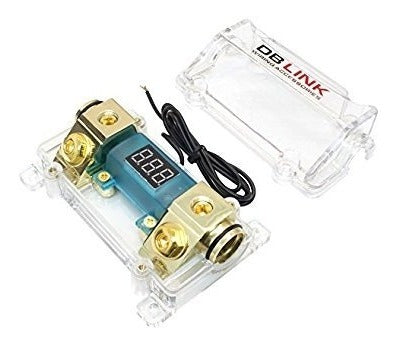 Mini Portafusible Digital DB Link MANLDFH09X con Medidor de Voltaje Digital Calibres 0 y 4 GA Chapado en oro (Venta individual)