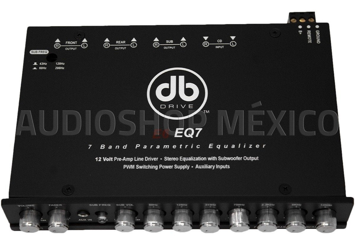 Ecualizador Paramétrico 7 Bandas DB Drive E6 EQ7 7 Volts RMS 12 Volts Pre-Amp Line Driver