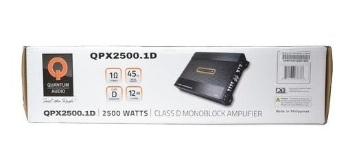 Amplificador Monoblock Quantum Audio QPX2500.1D 2500 Watts Clase D 1 Ohm con Control de bajos QPX Series