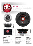 Set de Medios Rangos Open Show DB Drive P3 6K 250 Watts 6.5 Pulgadas PRO Audio Series