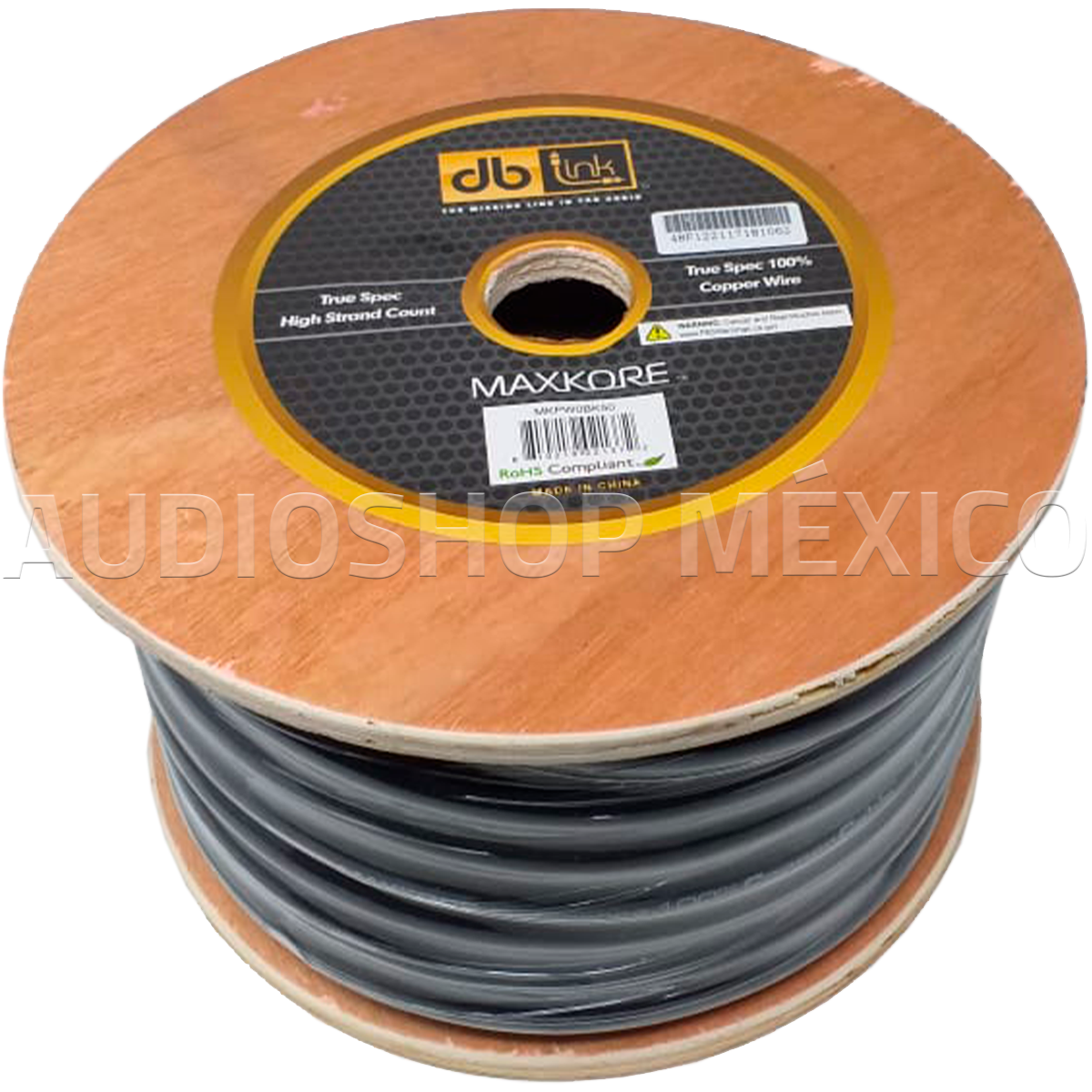 Rollo de Cable Profesional Calibre 0 DB Link MKPW0BK50 50 pies 100% Cobre AWG Color Negro