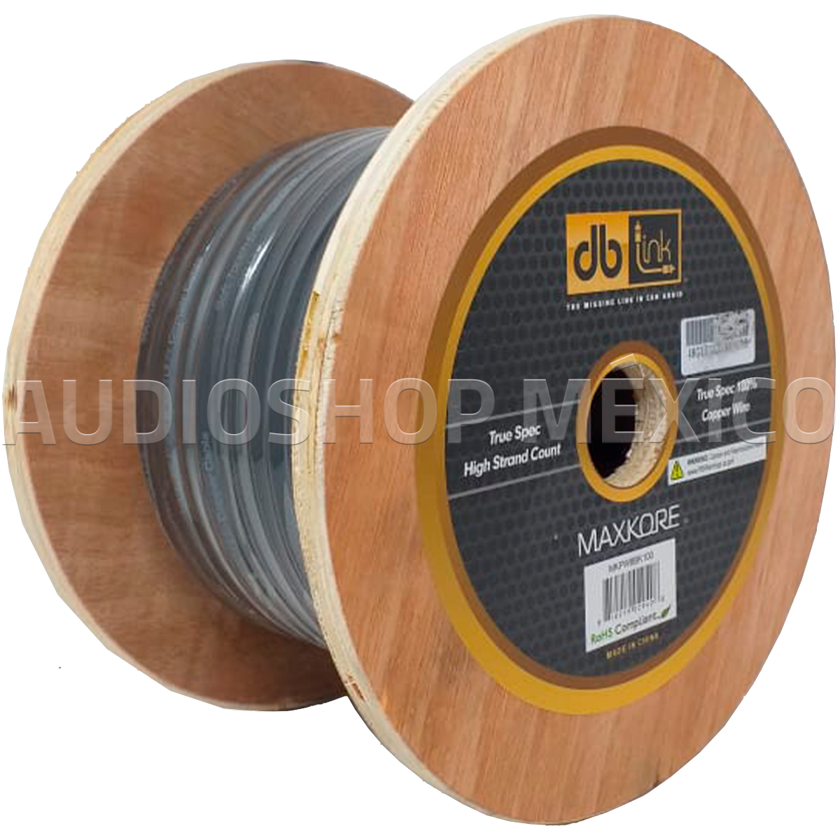 Rollo de Cable Profesional Calibre 8 DB Link MKPW8BK100 100 pies 100% Cobre AWG Color Negro