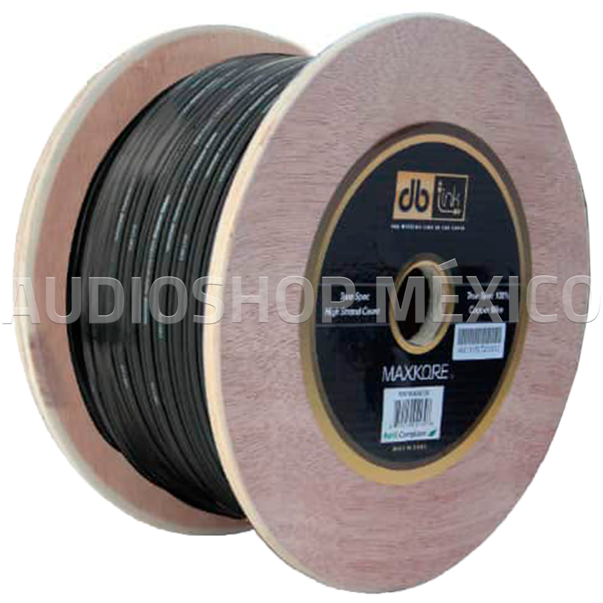 Rollo de Cable Profesional para Bocina DB Link MKSW18BK500 500 pies Calibre 18 Color Negro Maxkore Series