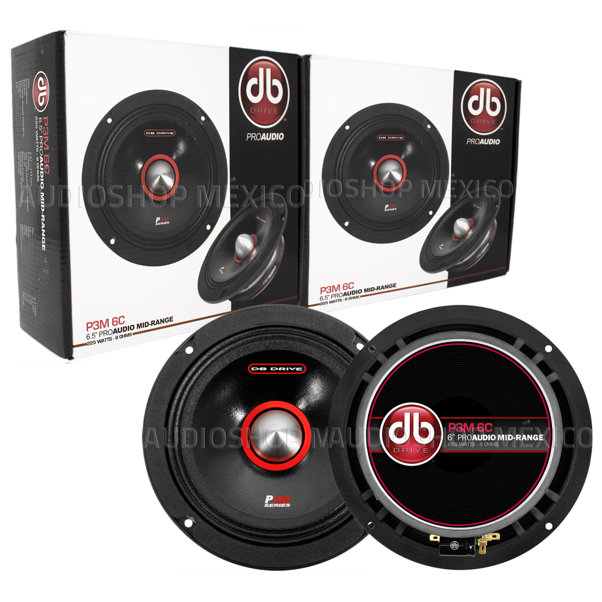 Medios Rangos DB Drive P3M 6C 450 Watts 6.5 Pulgadas 8 Ohms PRO Audio Series (Venta por par)