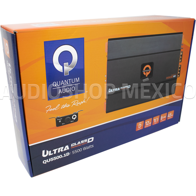 Amplificador Monoblock Quantum Audio QU5500.1D 5500 Watts Clase D con control de bajos Ultra Series
