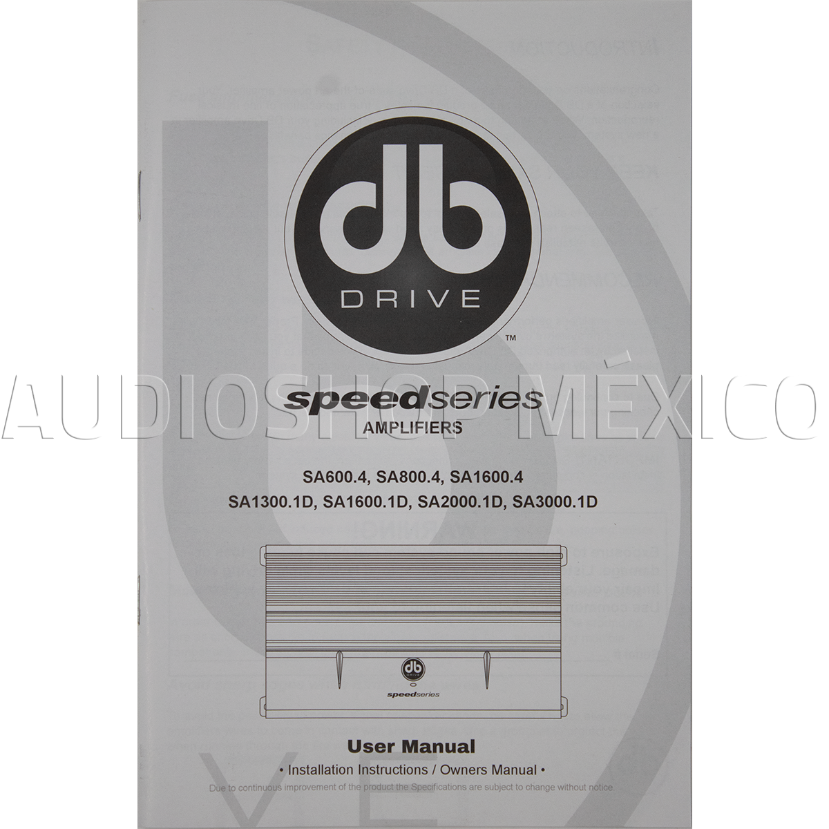 Amplificador Monoblock DB Drive SA1600.1D 1600 Watts Clase D 1 Ohm Speed Series