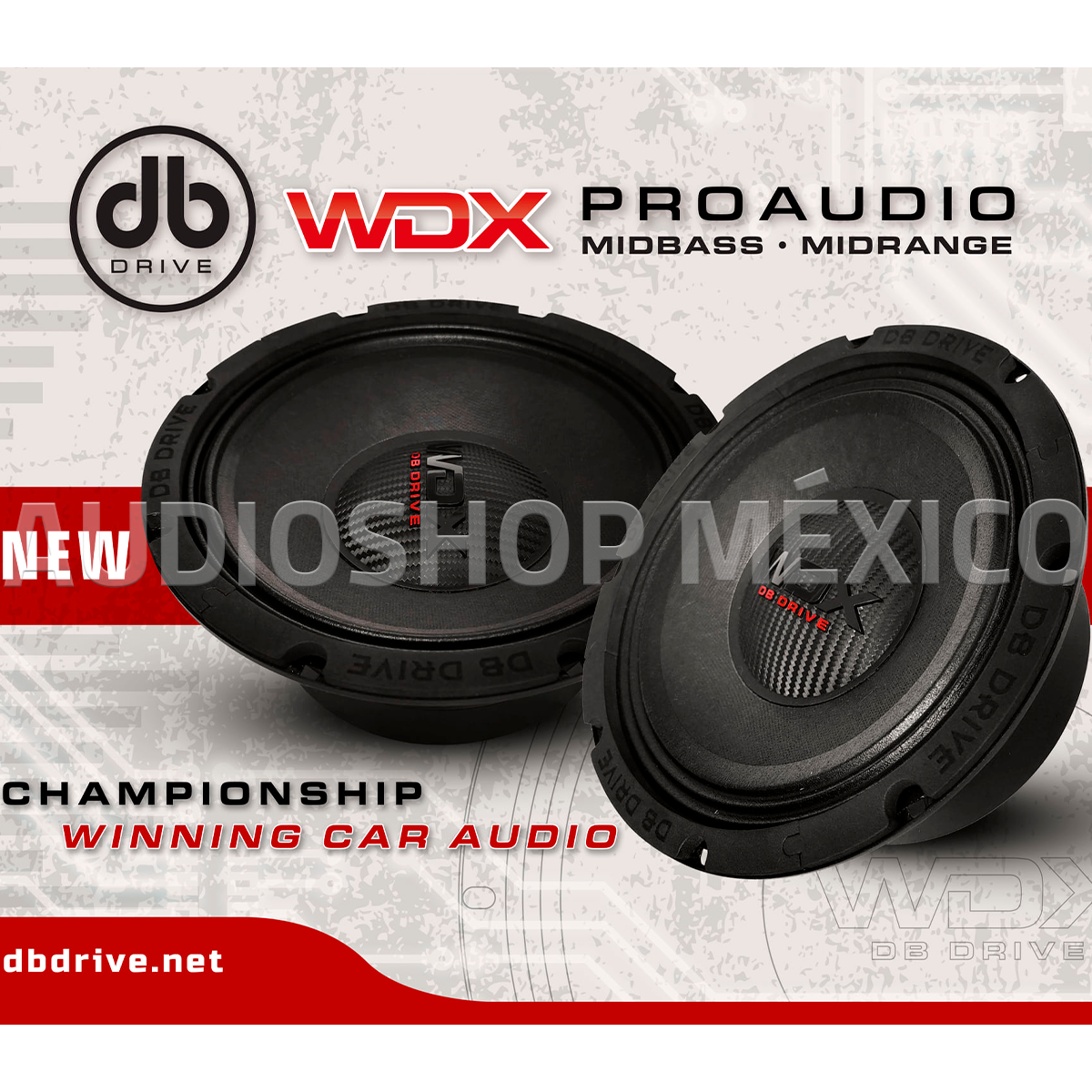 Medio Rango Profesional de gama media DB Drive WDX7MR6 325 Watts 6.5 Pulgadas 4 Ohms WDX PRO Audio Series (Venta individual)
