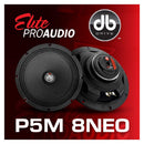 Medio Rango Profesional NEO DB Drive P5M 8NEO 450 Watts 8 Pulgadas 4 Ohms (Venta individual)