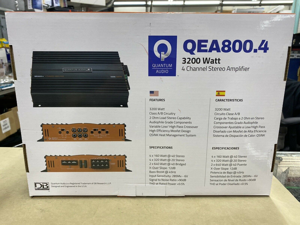 Amplificador Full Range 4 Canales Quantum QEA800.4 3200 Watts Clase AB 2 Ohms QEA Series